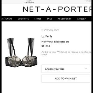 La Perla VENUS Bra Size 32C SILVER/GRAY